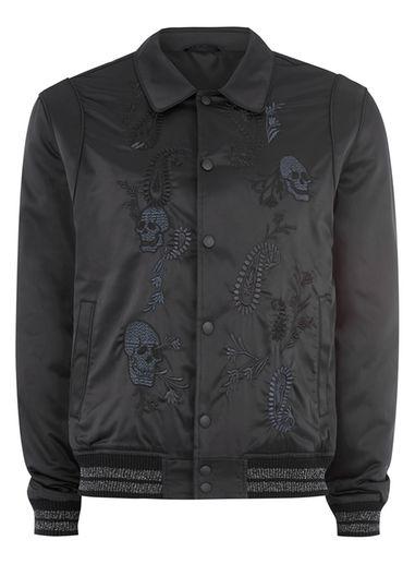 Topman Mens James Bay X Topman Black Embroidered Varsity Jacket