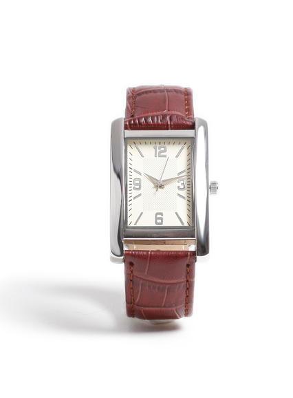 Topman Mens Brown Square Leather Watch*