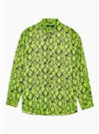 Jaded Mens Green Jaded Snakeskin Satin Shirt*