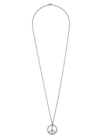 Topman Mens Metallic Peace Pendant Necklace
