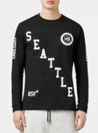 Topman Mens Black Seattle Long Sleeve T-shirt