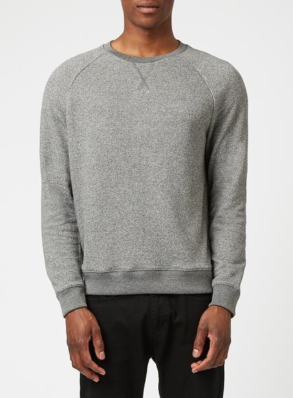 Topman Mens Black Grey Marl Super Soft Sweatshirt