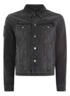 Topman Mens James Bay X Topman Black Embroidered Denim Trucker Jacket