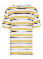 Topman Mens Yellow Mustard, Navy And White Stripe Oversized T-shirt