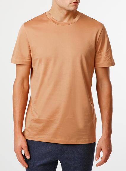 Topman Mens Brown Premium Camel Cotton T-shirt