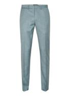 Topman Mens Blue Crosshatch Skinny Fit Suit Pants