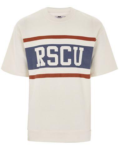 Topman Mens Stone Off White Short Sleeve Sweatshirt