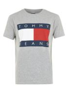Topman Mens Tommy Jeans Grey Logo T-shirt