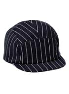 Topman Mens Blue Premium Navy Pinstripe Short Peak Cap