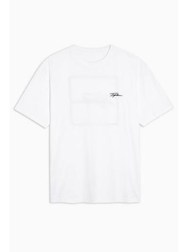 Topman Mens Signature White Printed T-shirt
