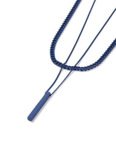 Topman Mens Blue Rubber Multirow Necklace*