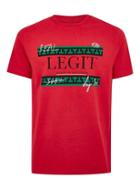 Topman Mens Red 'legit' Slogan T-shirt