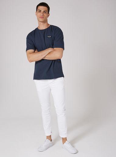 Topman Mens Nicce Navy Badge T-shirt