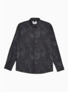 Topman Mens Multi Dark Geometric Print Slim Shirt