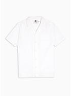 Topman Mens White Revere Shirt With Linen
