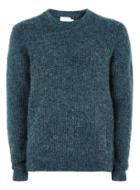 Topman Mens Blue Teal Alpaca Sweater