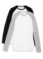 Topman Mens Long Sleeve White/black/ Grey Raglan T-shirt 2 Pack*