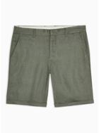 Selected Homme Mens Selected Homme Green Linen Shorts