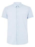 Topman Mens Blue And White Stripe Short Sleeve Shirt
