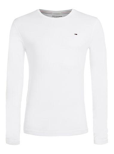 Topman Mens Hilfiger Denim White Rib Long Sleeve T-shirt