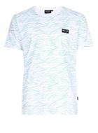 Topman Mens Nicce White And Green Wave T-shirt