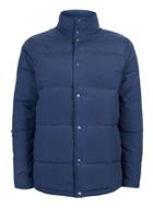Topman Mens Blue Waxed Cotton Puffa Jacket