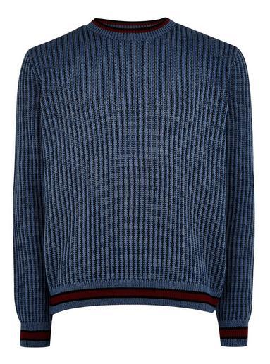 Topman Mens Dusty Blue Textured Jumper