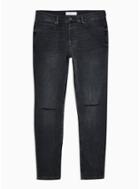 Topman Mens Dark Blue Knee Rip Skinny Jeans