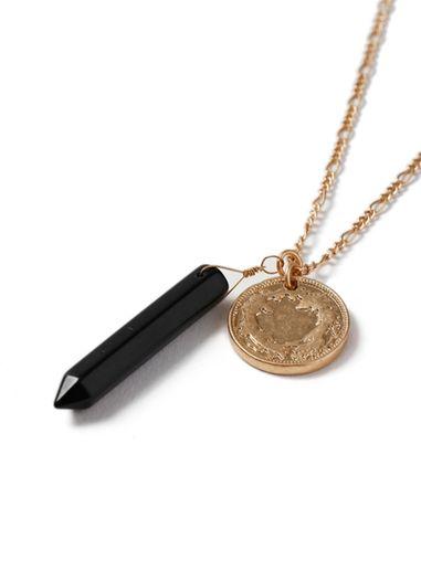 Topman Mens Gold Coin Shard Necklace*