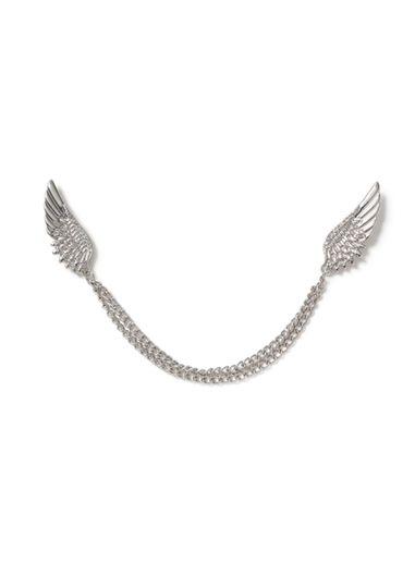 Topman Mens Silver Wing Collar Tips*