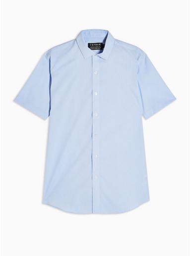 Topman Mens Light Blue Stretch Skinny Shirt