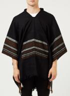 Topman Mens Black And Brown Knitted Poncho