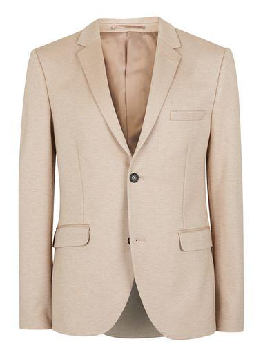 Topman Mens Brown Stone Marl Jersey Skinny Fit Blazer