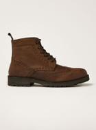 Topman Mens Brown Tan Leather Empire Brogue Boots