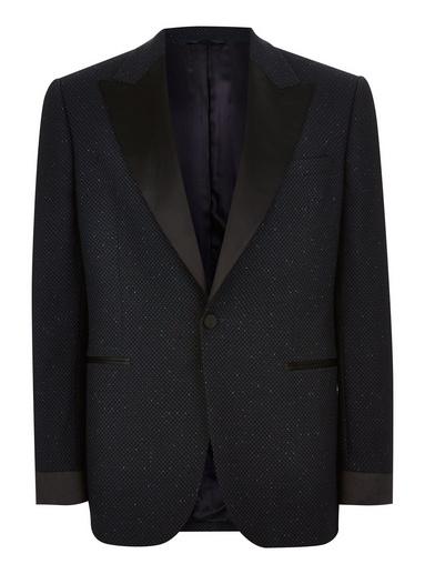 Topman Mens Black Charlie Casely-hayford X Topman Navy Textured Dinner Jacket