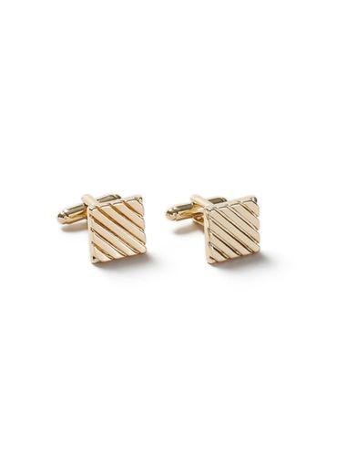 Topman Mens Gold Etched Cufflinks