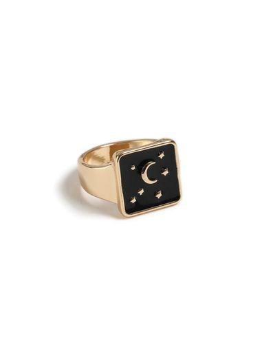 Topman Mens Black Gold Mood Ring*