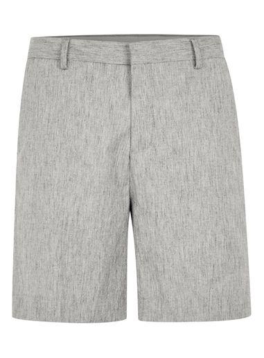 Topman Mens Grey Textured Long Length Formal Shorts
