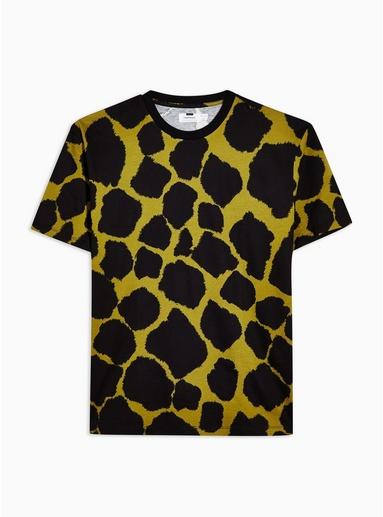 Topman Mens Khaki Animal Print Crew Neck T-shirt
