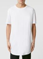Topman Mens White Curved Hem Longline T-shirt