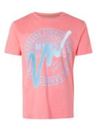 Topman Mens Pink Borderline Studio Print T-shirt