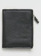 Topman Mens Black Leather Wallet