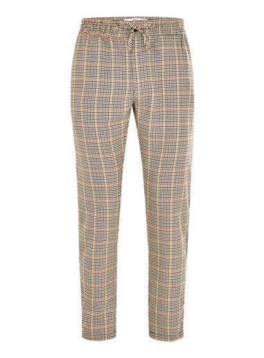 Topman Mens Beige Stone Check Side Taping Joggers