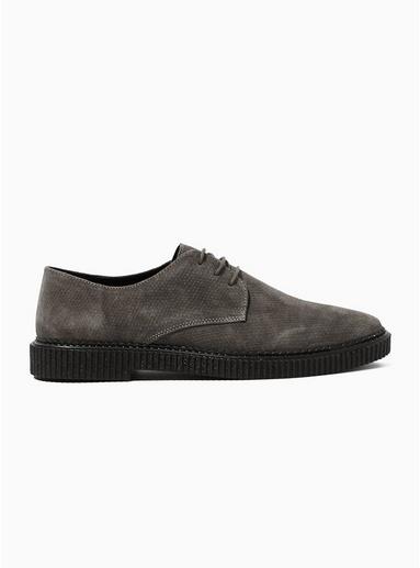 Topman Mens Grey Suede Milo Derby Shoes