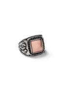 Topman Mens Metallic Antique Silver Look And Copper Square Ring*