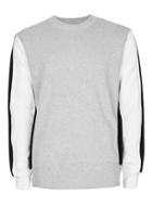 Topman Mens Grey White And Black Knit Insert Jumper