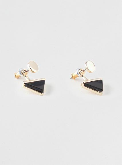 Topman Mens Black Semi Precious Front To Back Earrings*