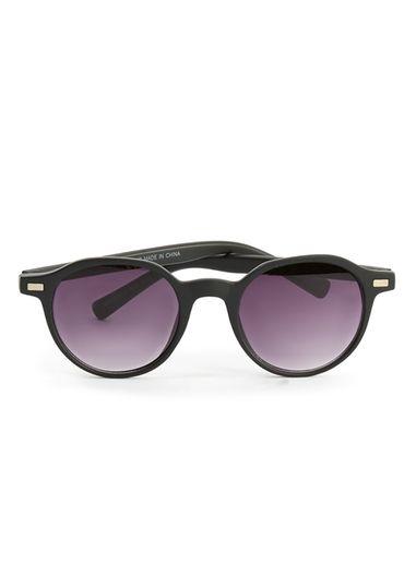 Topman Mens Matte Black Round Sunglasses