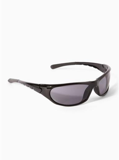 Topman Mens Black Plastic Wrap Sunglasses