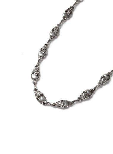 Topman Mens Silver Look Skull Link Necklace*